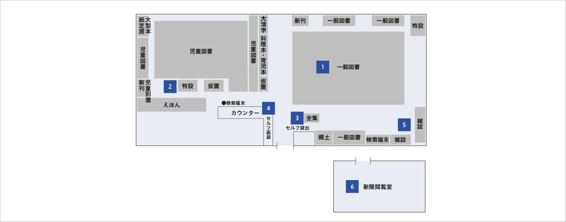 向山図書館フロアマップ