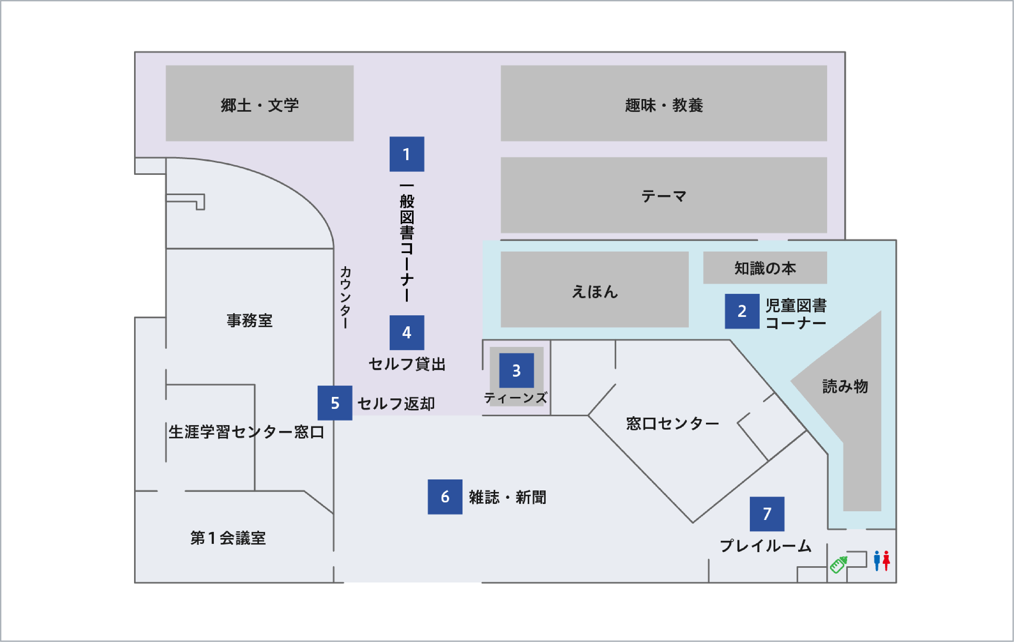 大清水図書館フロアマップ